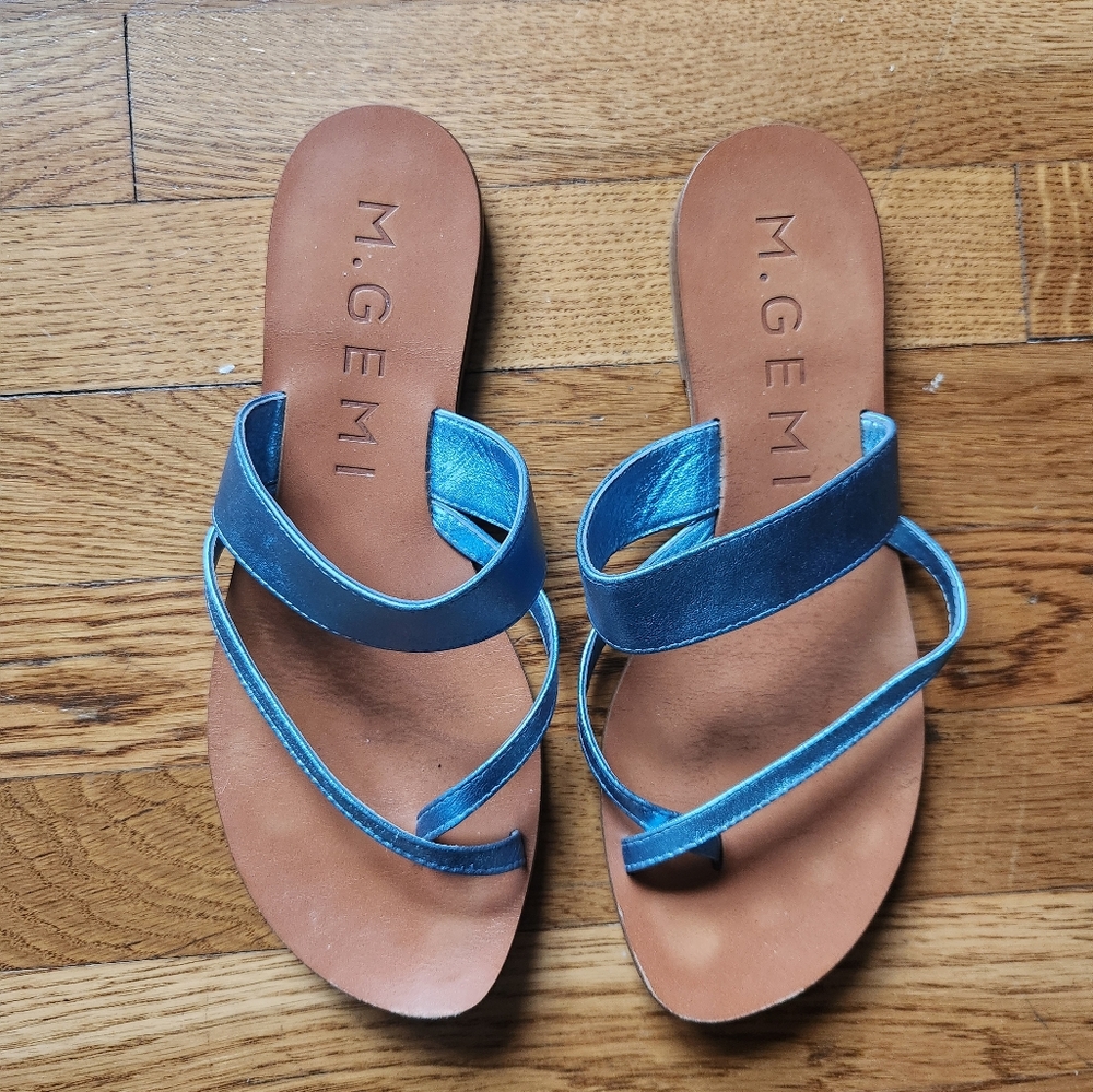 M. Gemi Medio Women's Blue Metallic Sandals